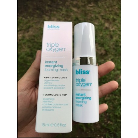 høflighed par kontrast BLISS Triple Oxygen Instant Energizing Foaming Mask 15ml - BeautyKitShop