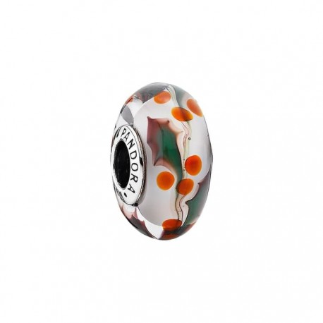 PANDORA Christmas Holly' Murano Glass Bead Charm
