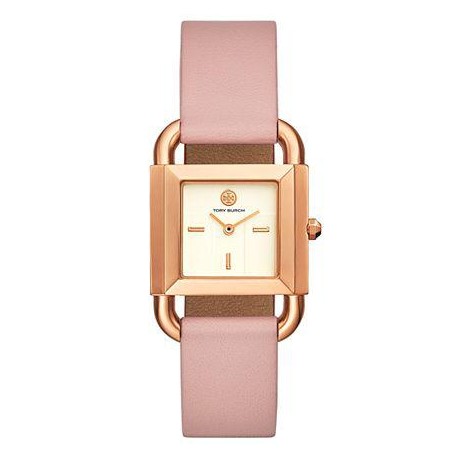 Tory Burch Women's Phipps Pink Leather Strap Watch