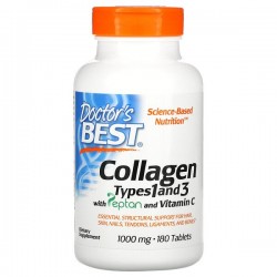 Doctor's Best Collagen Types 1 & 3 with Peptan and Vitamin C 1000 180s