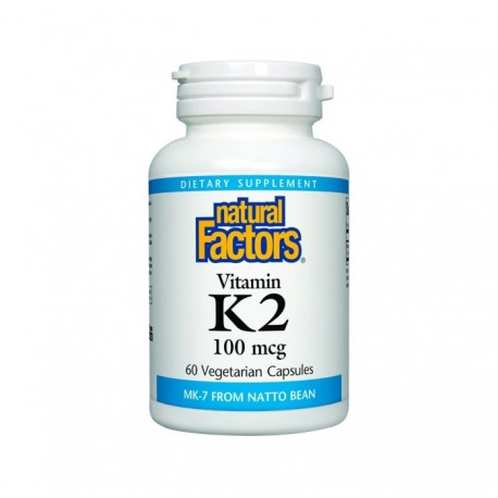 Natural Factors, Vitamin K2 MK7 100 mcg 60 Vegetarian Capsules