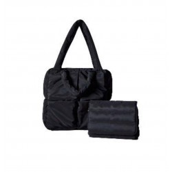 Sephora Black Puffy Bag & Pouch with Mirror