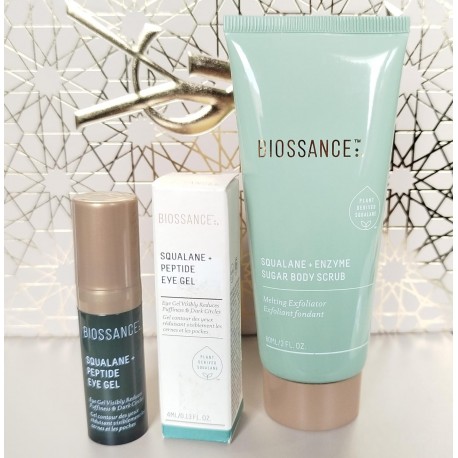 Bundle Biossance Squalane Peptide Eye Gel & Enzyme Sugar Body Scrub