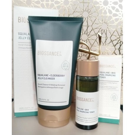 Bundle Biossance Squalane Elderberry Jelly Cleanser & BHA Pore Minimizing Toner
